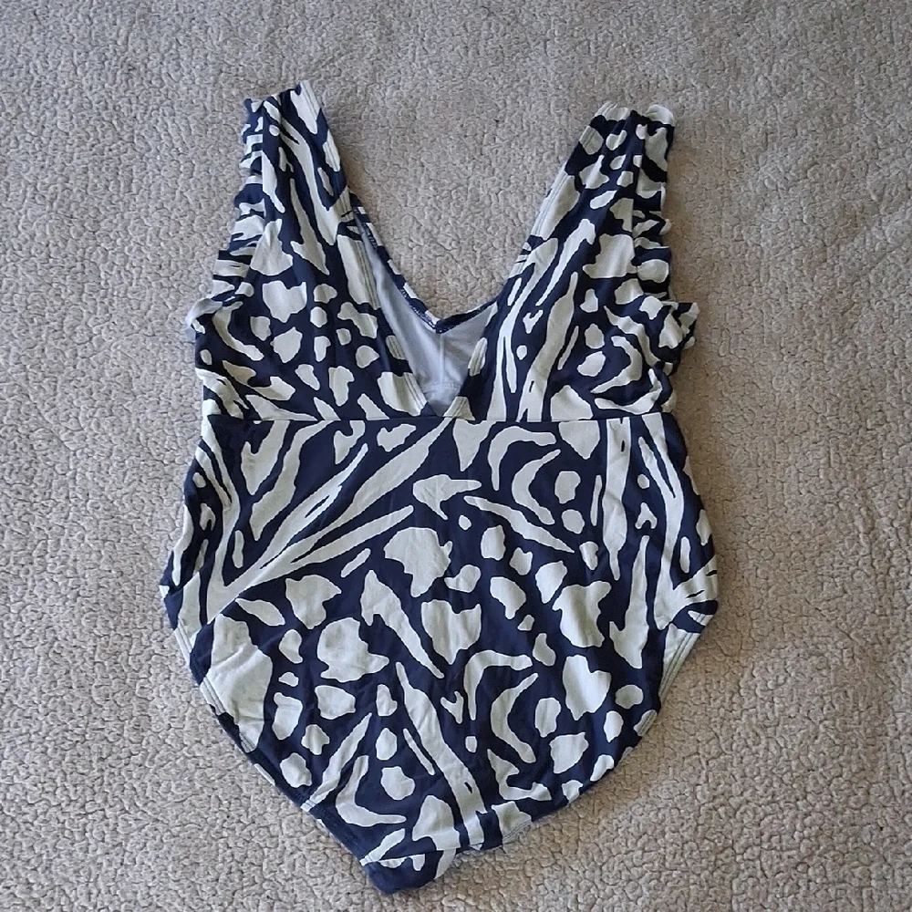 Catalina Navy and White One Piece Swimsuit - Picture 3 of 3